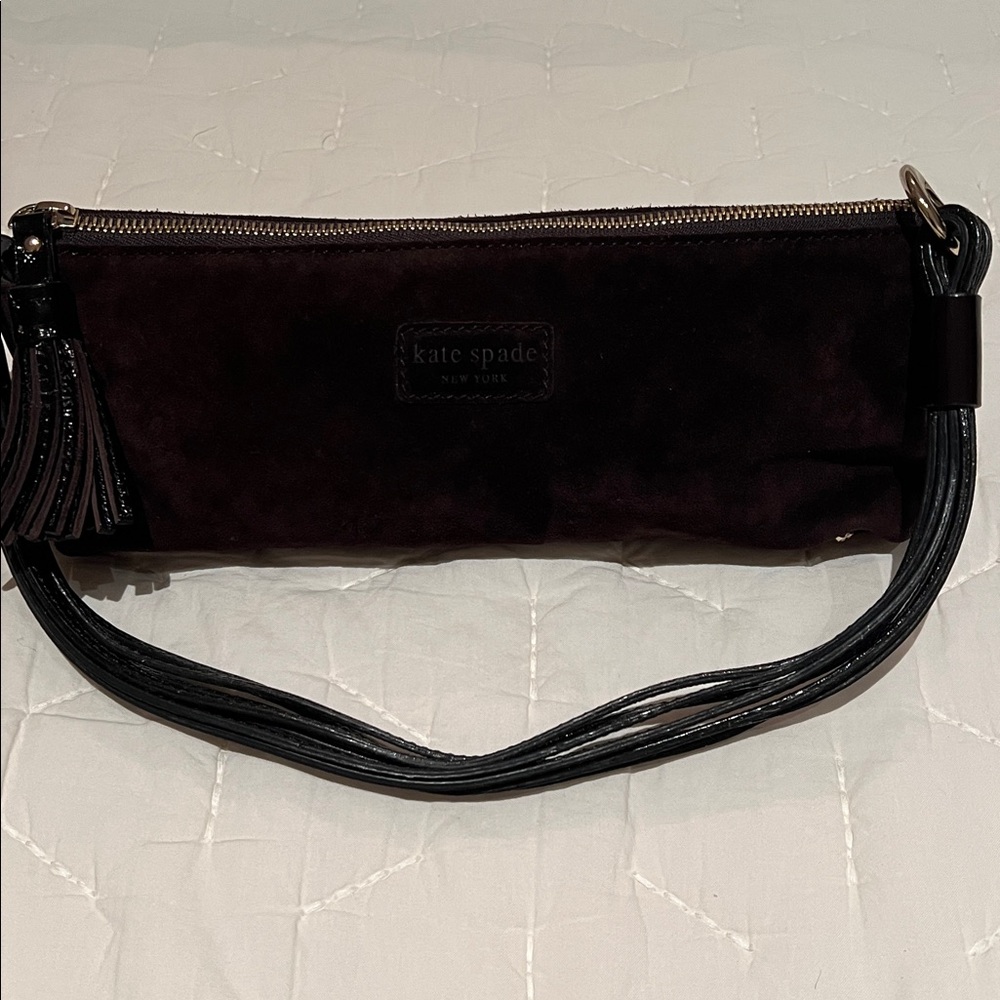 Kate Spade brown suede purse. Single pocket inside.
